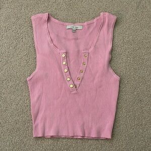 Pink cropped tank top